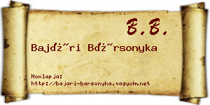 Bajári Bársonyka névjegykártya